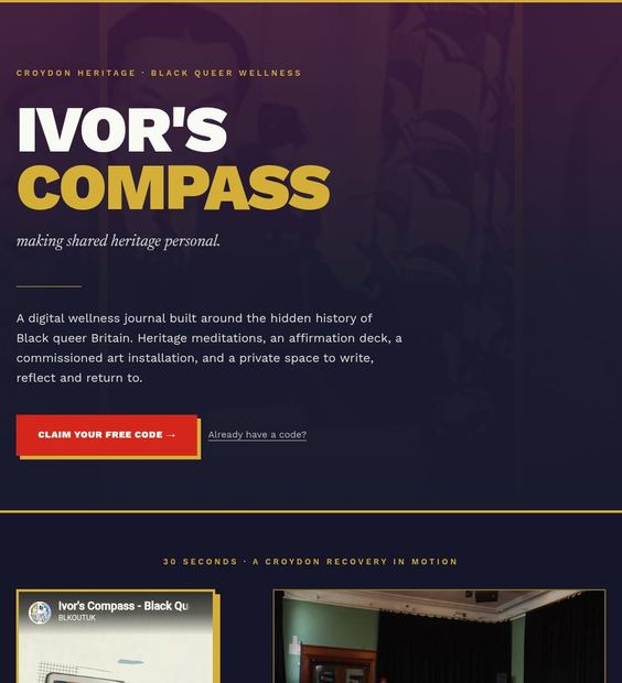 The Ivor’s Compass website — a graphic novel and reflection tool for Black queer men