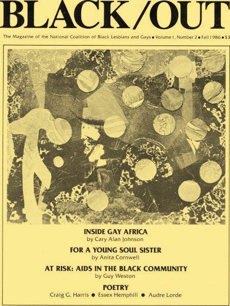 Cover of BLACK/OUT magazine, Volume 1 Number 2, Fall 1986