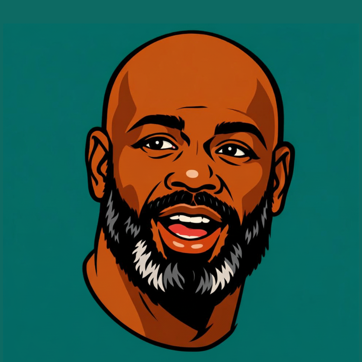 Illustrated portrait of Rob