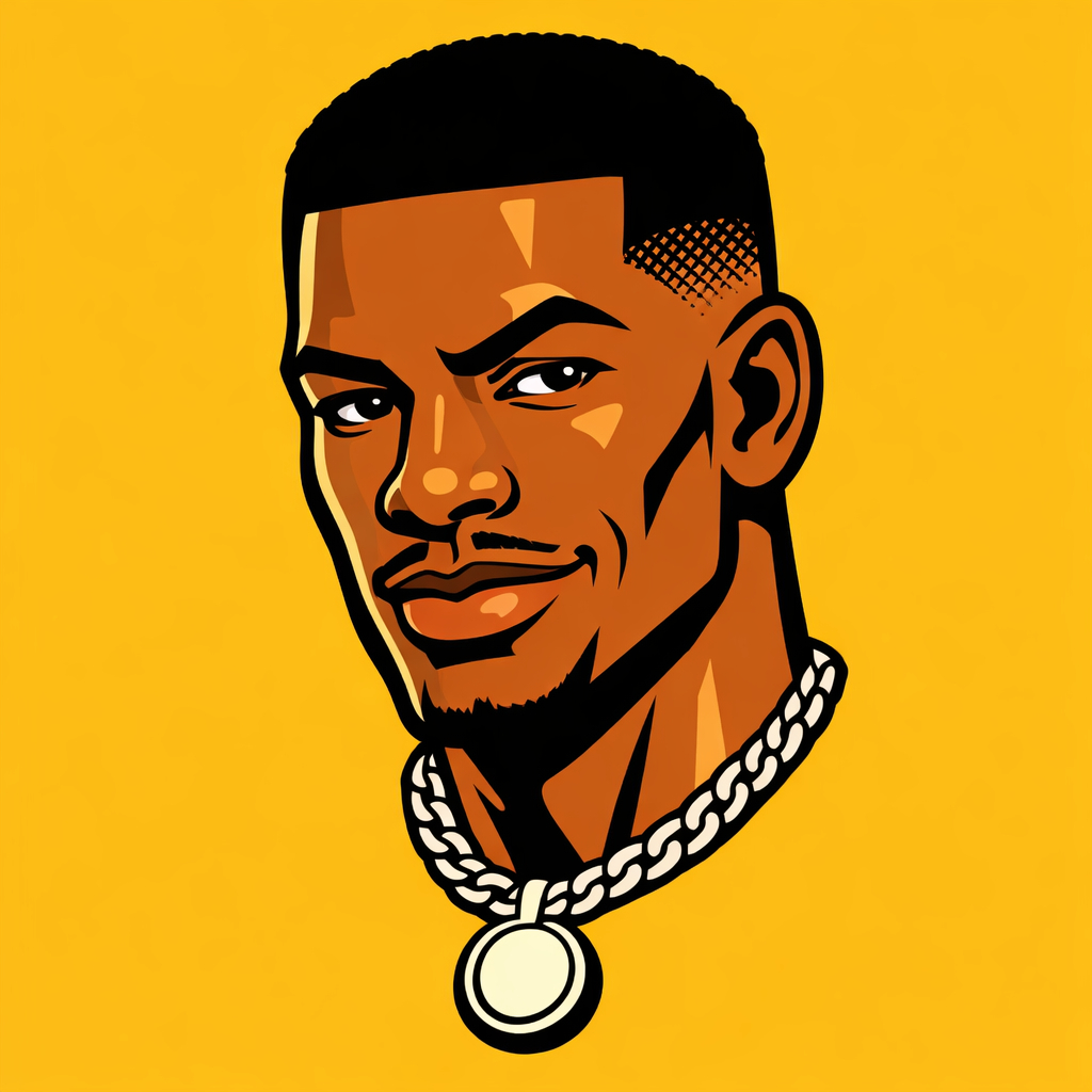 Illustrated portrait of Lanre
