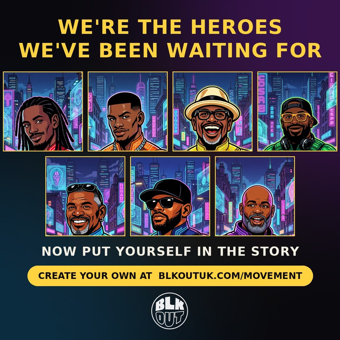 OOMF promo: seven comic-book portraits under the line We're the heroes we've been waiting for