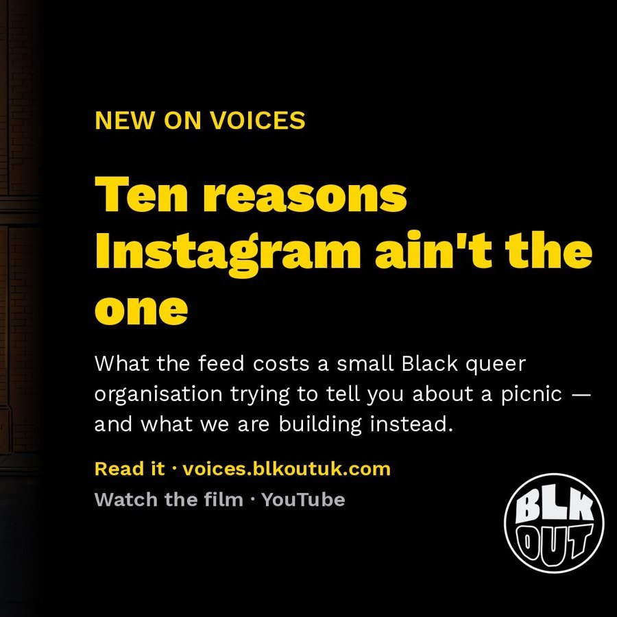 Voices promo card for the essay Ten reasons Instagram ain't the one